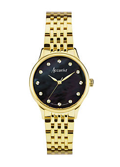 Ladies Dress Gold Stainless Steel Bracelet 28mm Watch by Accurist