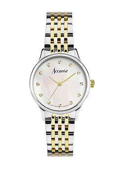 Ladies Dress Two Tone Stainless Steel Bracelet 28mm Watch by Accurist