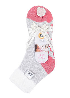 Ladies Feather Top Lounge Socks by Heat Holders