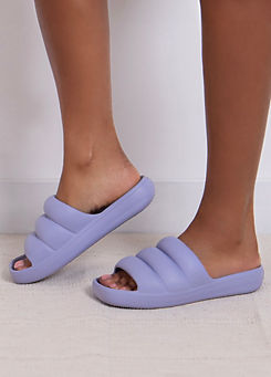 Ladies Lilac Moulded Puffy Sliders by Totes