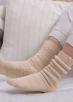 Ladies Oat Thermal Brushed Original Slipper Socks by Totes