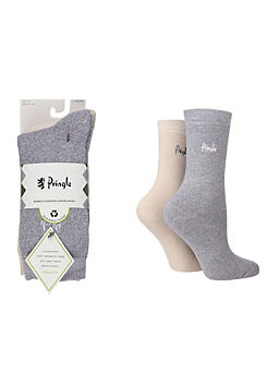 Ladies Pack of 2 Fully Cushioned Bamboo Leisure Socks by Pringle