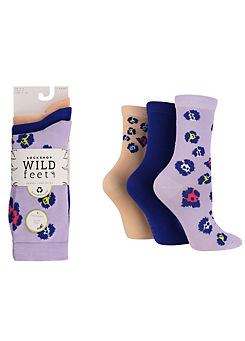 Ladies Pack of 3 Bamboo Jacquard Socks by Wild