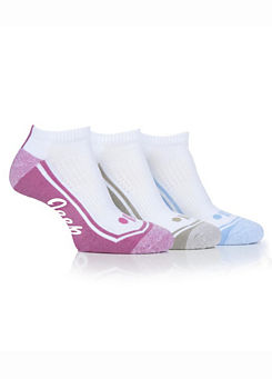 Ladies Pack of 3 Performance Trainer Socks - White by Jeep