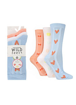 Ladies Pack of 3 Textured Knit Socks by Wild Feet