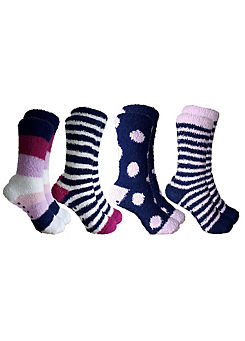Ladies Pack of 4 Cosy Socks