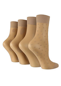 Ladies Pack of 4 Pop Socks by Pringle