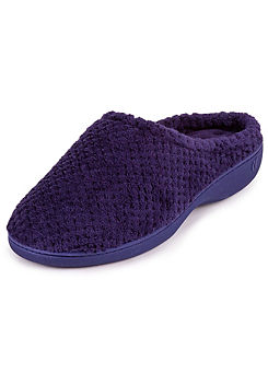 Ladies Popcorn Terry Navy Mule Slipper by Totes Isotoner