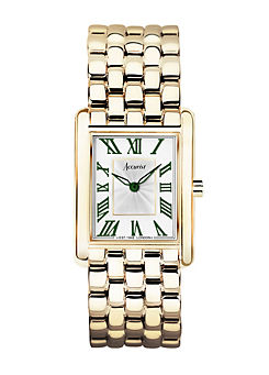 Ladies Rectangle Gold Stainless Steel Bracelet 26mm Watch by Accurist