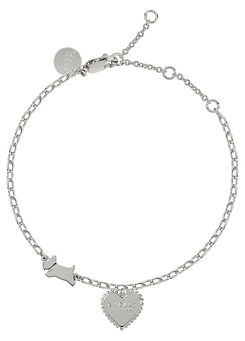 Ladies Silver Plated Bobble Heart Bracelet by Radley London