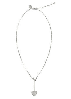 Ladies Silver Plated Drop Bobble Heart Necklace by Radley London
