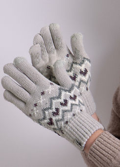 Ladies Stretch Fair Isle Knitted SmarTouch™ Gloves by Totes
