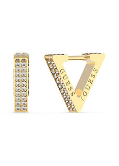 Ladies Triangle Pave Gold ’Crazy Earrings’ by Guess