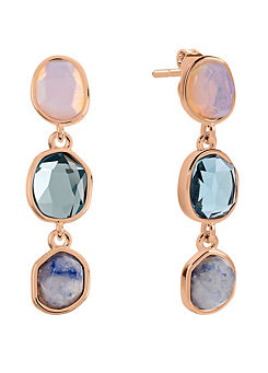 Ladies Tulip Street 18ct Rose Gold Plated Hanging Charm Stone Earrings by Radley London