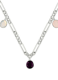 Ladies Tulip Street Silver Plated Stone Charm Necklace by Radley London