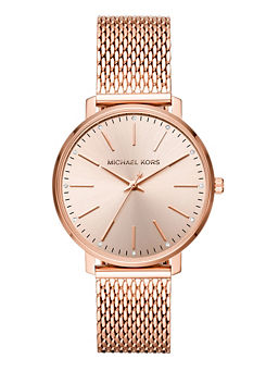 Ladies Watch with Rose Gold Tone Dial & Rose Gold Tone Metal Bracelet by Michael Kors
