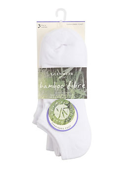Ladies White Pack of 3 Sport Socks by Glenmuir