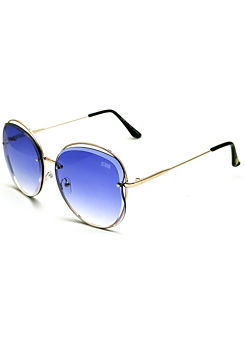 Ladies ’Deipyle’ Oversized Silver Tone Metal Sunglasses by Storm London