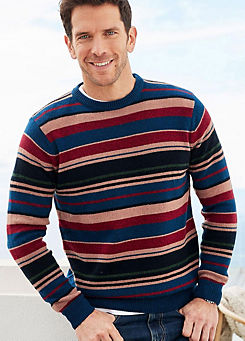 Lambswool Rich Stripe Jumper by Cotton Traders