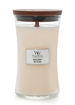 Large Hourglass Candle White Honey by WoodWick