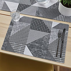 Larsson Geo Monochrome Pair of Placemats by Catherine Lansfield