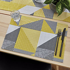 Larsson Geo Ochre Pair of Placemats by Catherine Lansfield