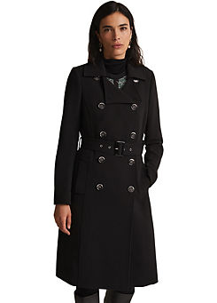 Layana Black Smart Trench Coat by Phase Eight