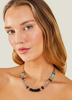 Layered Facet Bead Collar Necklace by Accessorize