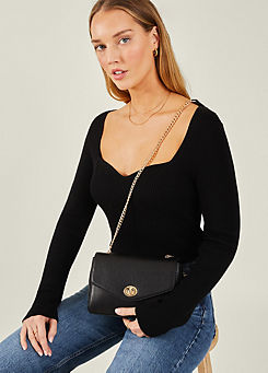 Leather Chain Twist-Lock Bag by Accessorize