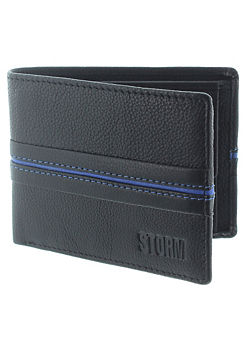 Leather Jersey Wallet - Black/Blue by Storm London