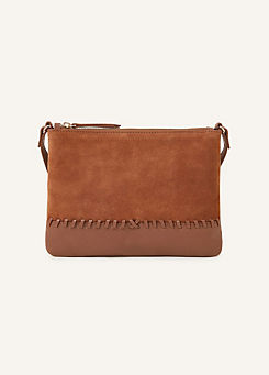 Leather Suede Stitch Detail Cross-Body Bag by Accessorize
