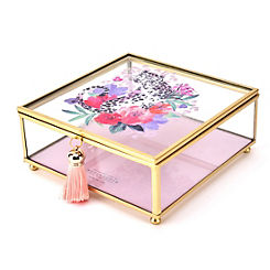 Leopard Glass Trinket Box by Frida