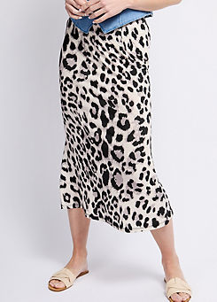 Leopard Print Midi Skirt by Vogue Williams by Little Mistress