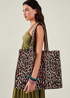 Leopard Print Quilted Shopper Bag by Accessorize