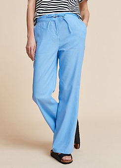 Light Blue Linen Trousers by Freemans