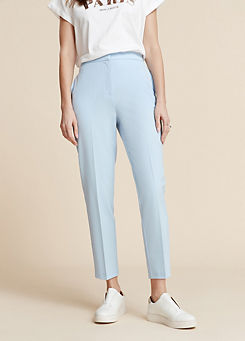 Light Blue Slim Fit Ankle Grazer Trousers by Freemans