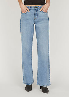 Light Blue Wash Wide Jeans by Sisters Point