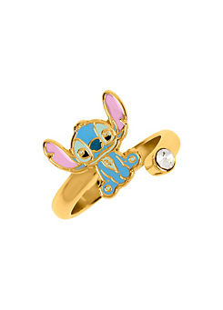 Lilo & Stitch Blue & Pink Gold Plated Clear Stone Ring by Disney