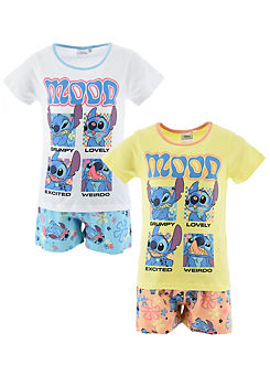 Lilo & Stitch Pack of 2 T-Shirt Pyjama Sets by Disney