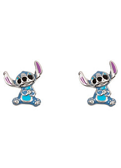 Lilo & Stitch Sterling Silver Blue Enamel Stitch Stud Earrings by Disney
