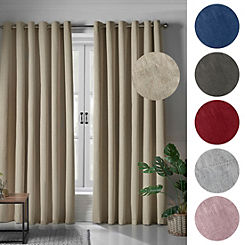 Linen Look Pair of Blackout Eyelet Curtains by Alan Symonds