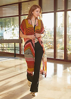 Lizzie Longline Sleeveless Kimono by Joe Browns