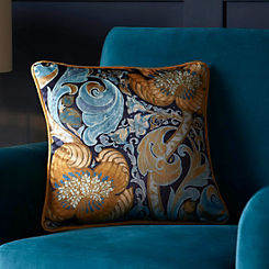 Llewelyn-Bowen Ochre & Blue Down the Dilly 43 x 43cm Filled Cushion by Laurence