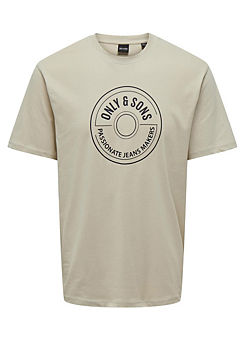 Logo Print Crew Neck T-Shirt by Only & Sons