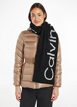 Logo Reverso Tonal Knitted Scarf by Calvin Klein