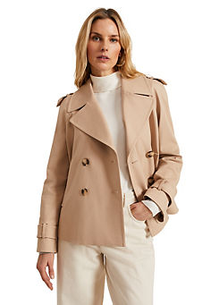 Lola Camel Cropped Trench Jacket by Phase Eight