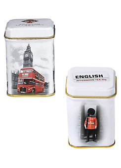 London Bus And Big Ben English Breakfast Tea Mini Tin 25G & 25G Royal Guard Bundle by New English Teas