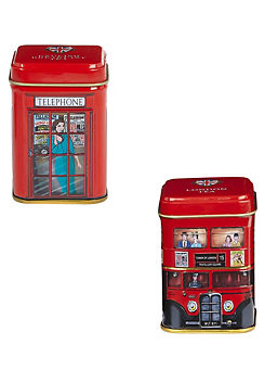 London Bus English Breakfast Tea Mini Tin 25G And 25G Loose Leaf Telephone Box Bundle by New English Teas