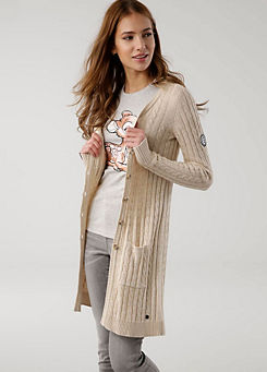 Long Cable Knit Cardigan by KangaROOS