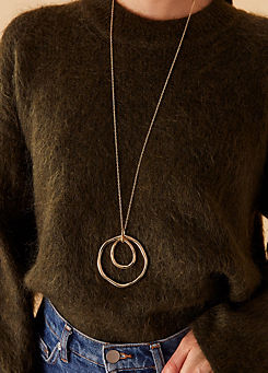 Long Concentric Circle Pendant Necklace by Accessorize